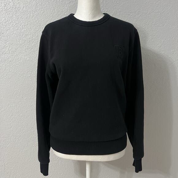 BURBERRY Women's Pullover Logo Crewneck Black Size Extra Small - Picture 1 of 9